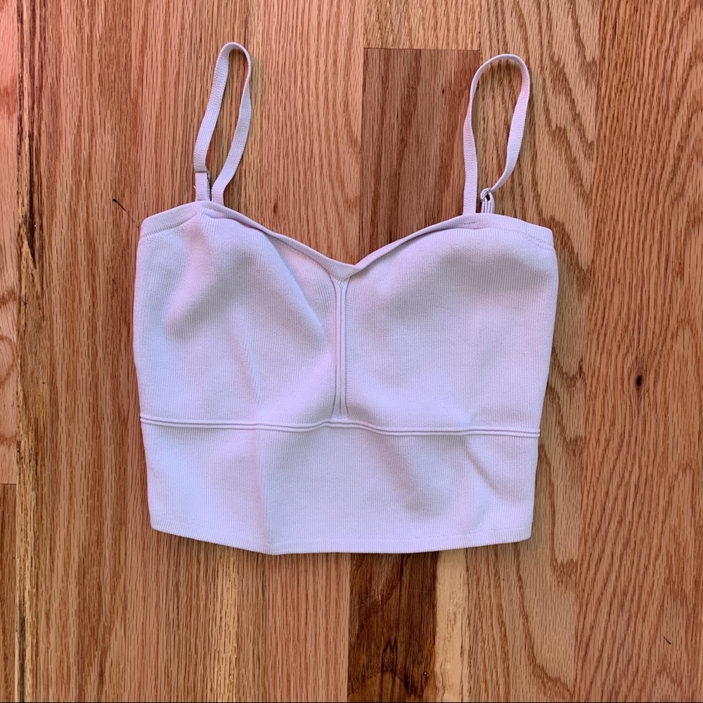 LF White Knit Crop Top